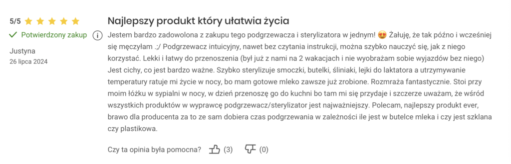 opinia potwierdzona zakupem neno vivo