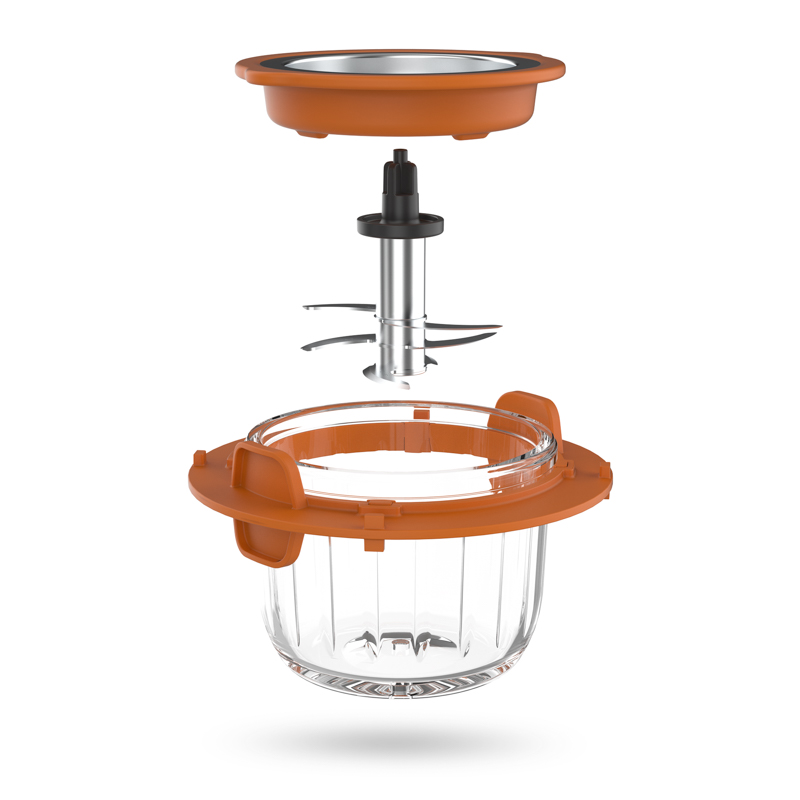 zbiornik z nożami, ringiem oraz pokrywą neno oro