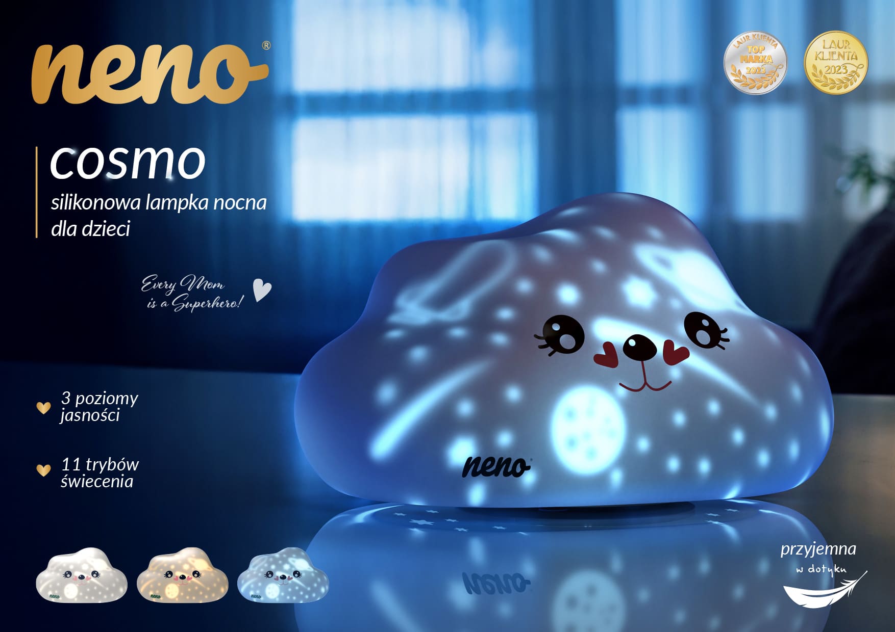 Neno Cosmo – silikonowa lampka nocna dla dzieci
