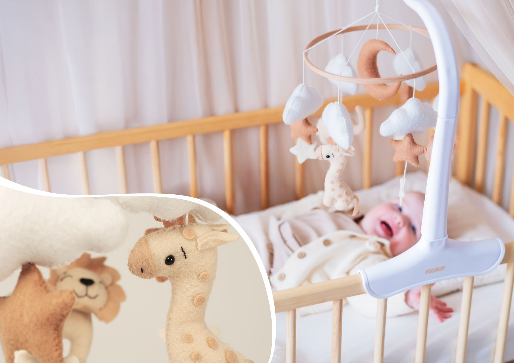 Neno Leo – karuzela do łóżeczka z uchwytem mocującym
