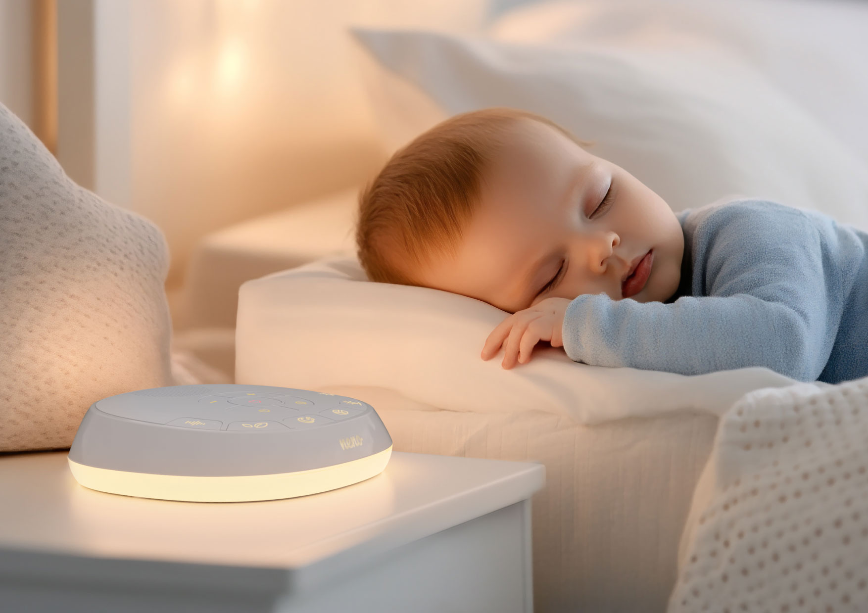 śpiacy maluch obok zaświeconej Neno Lumia