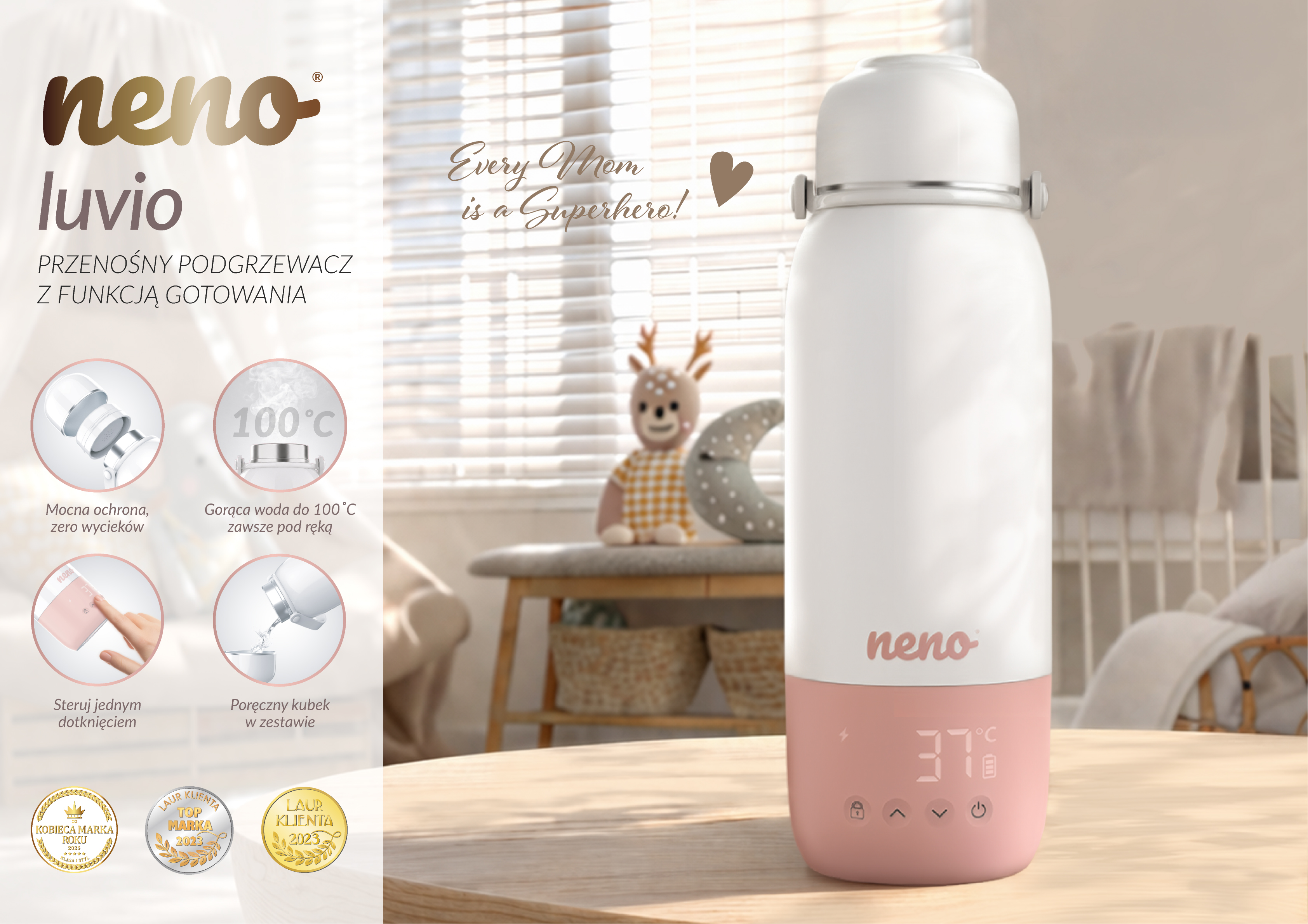 Neno Luvio - PRZENOŚNY PODGRZEWACZ Z FUNKCJĄ GOTOWANIA