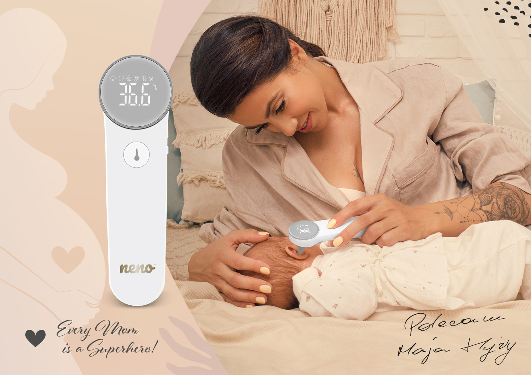 Neno Medic T07 thermometer and baby