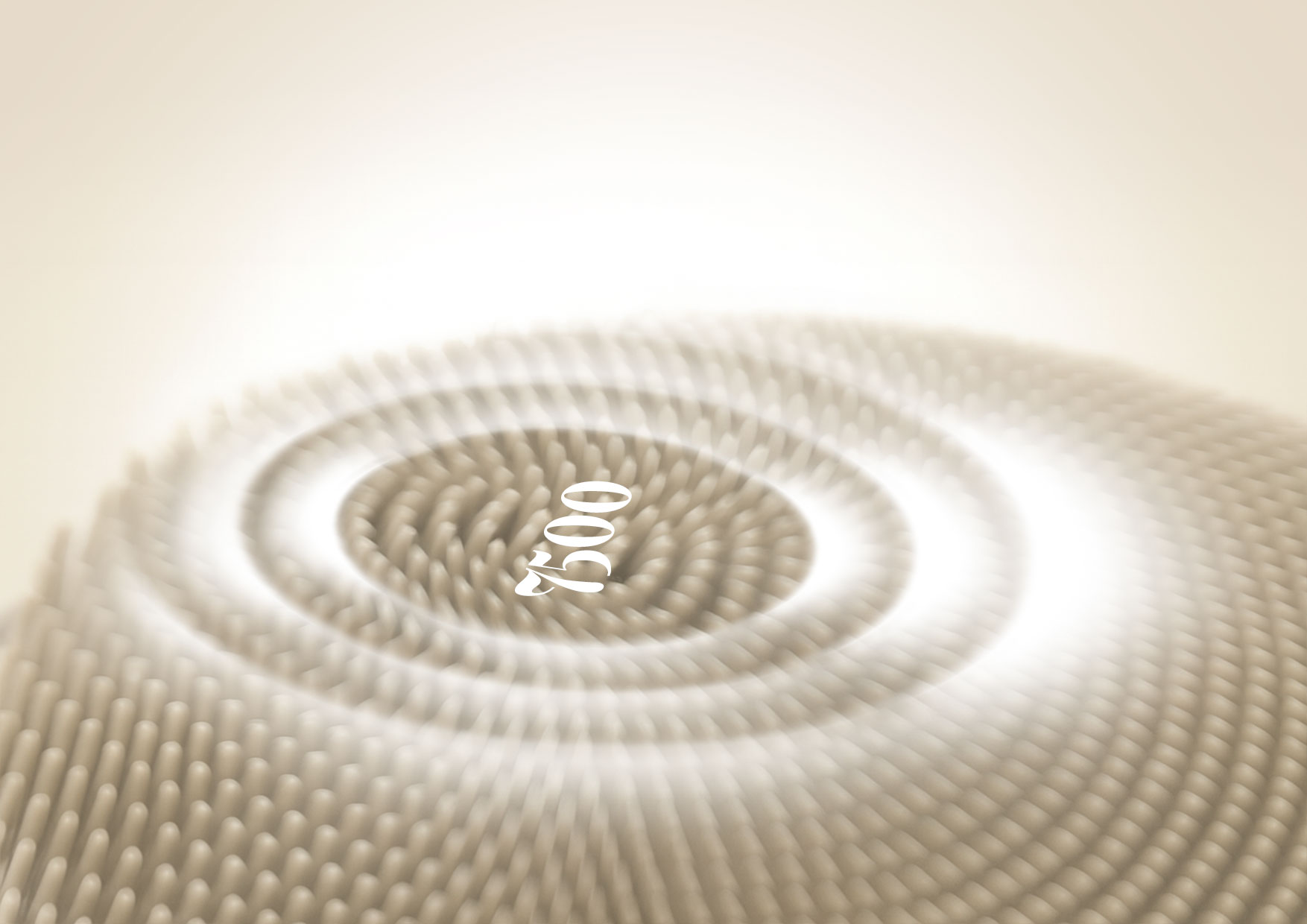 Zbliżenie głowicy szczoteczki Neno Beauty Mica z napisem 7500 – ilustracja działania wibracji sonicznych do oczyszczania skóry i mikromasażu poprawiającego krążenie.