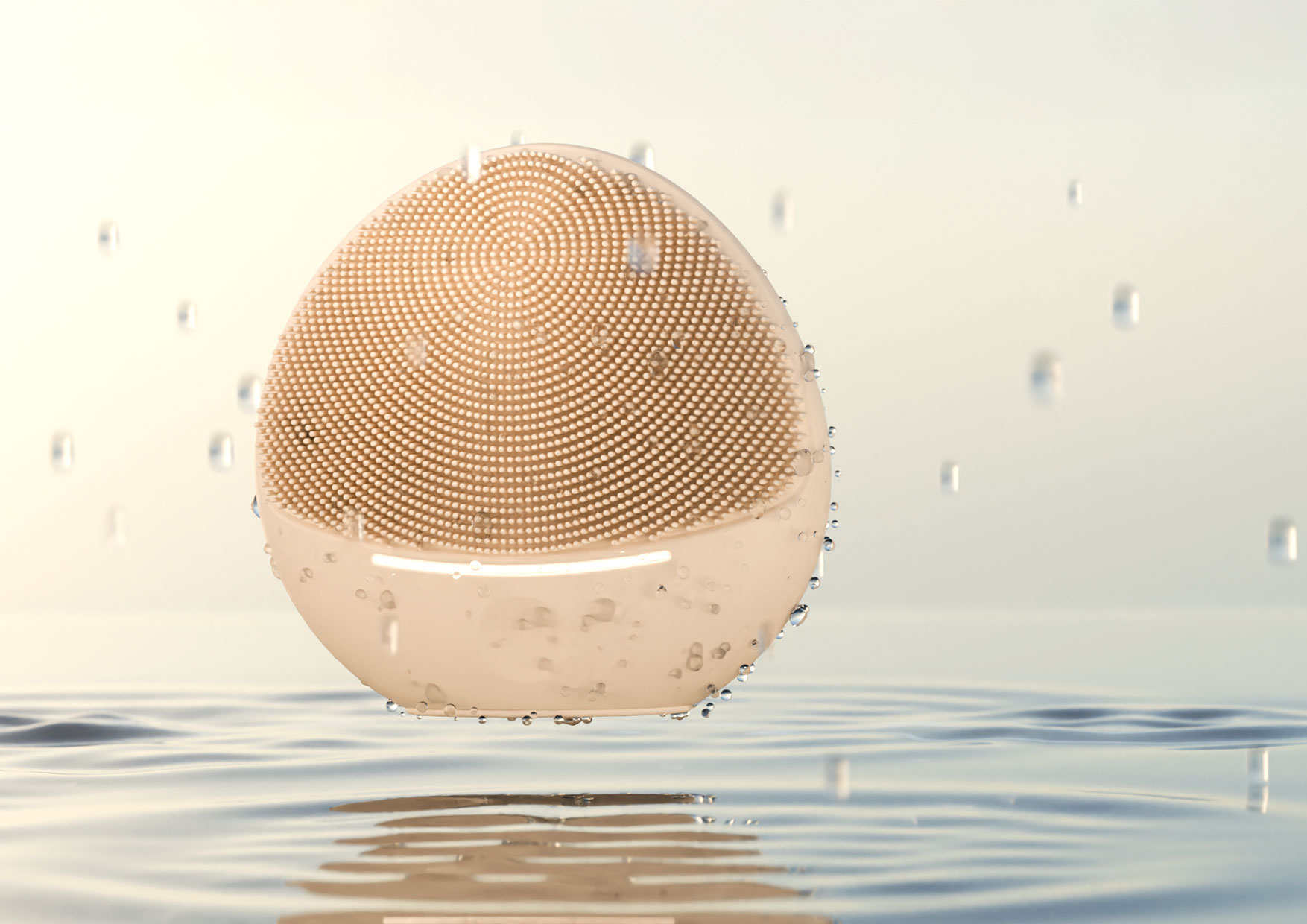 Szczoteczka Neno Beauty Mica w wodzie – wizualizacja klasy wodoodporności IPX7, odporna na mycie i krótkotrwałe zanurzenie, idealna do codziennego użytku.