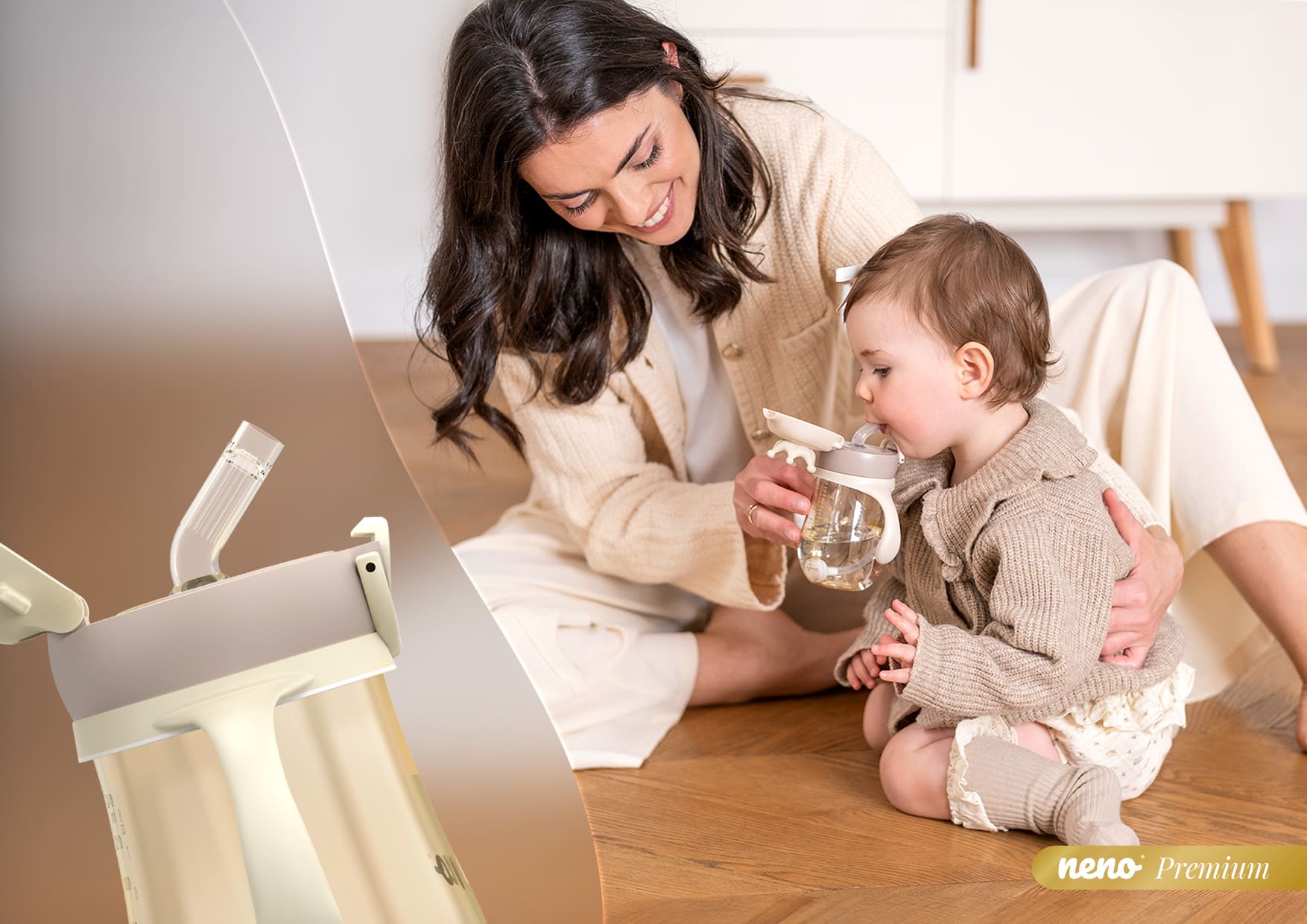 dziecko nakładające przykrywkę na butelkę