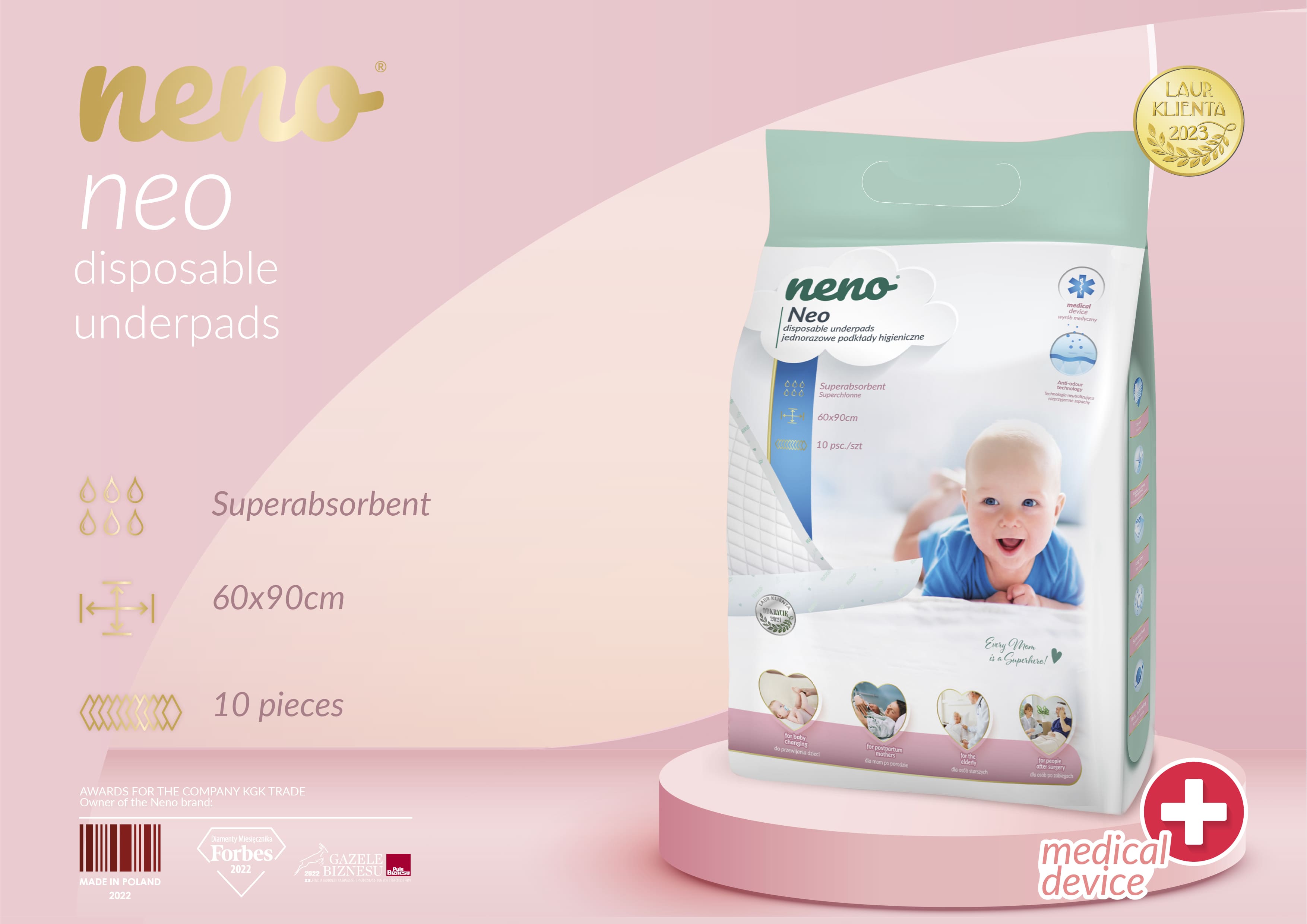a package of disposable sanitary pads