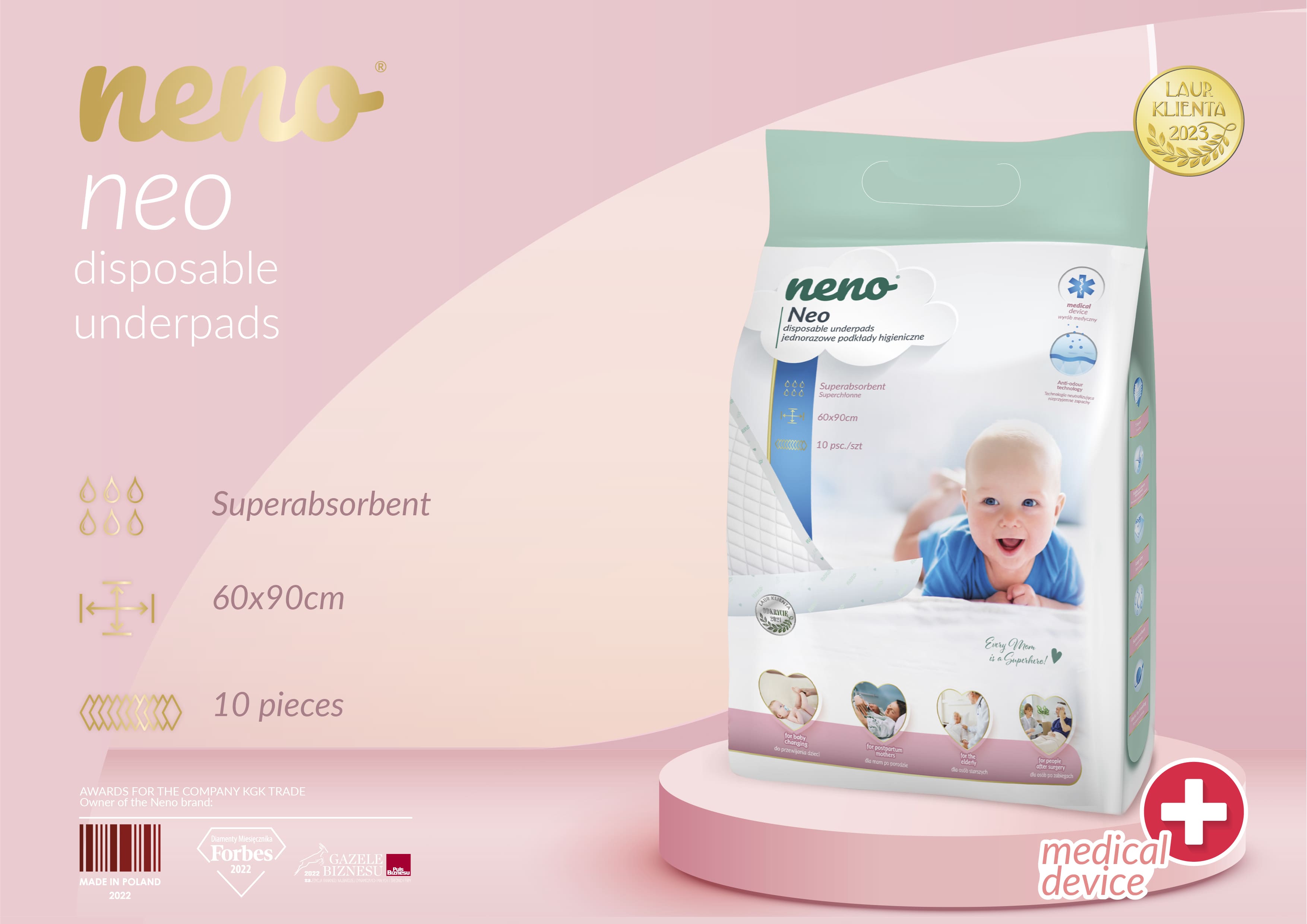 Neno Neo Disposable Underpads - Traverse 60x90 cm, 10 pz.