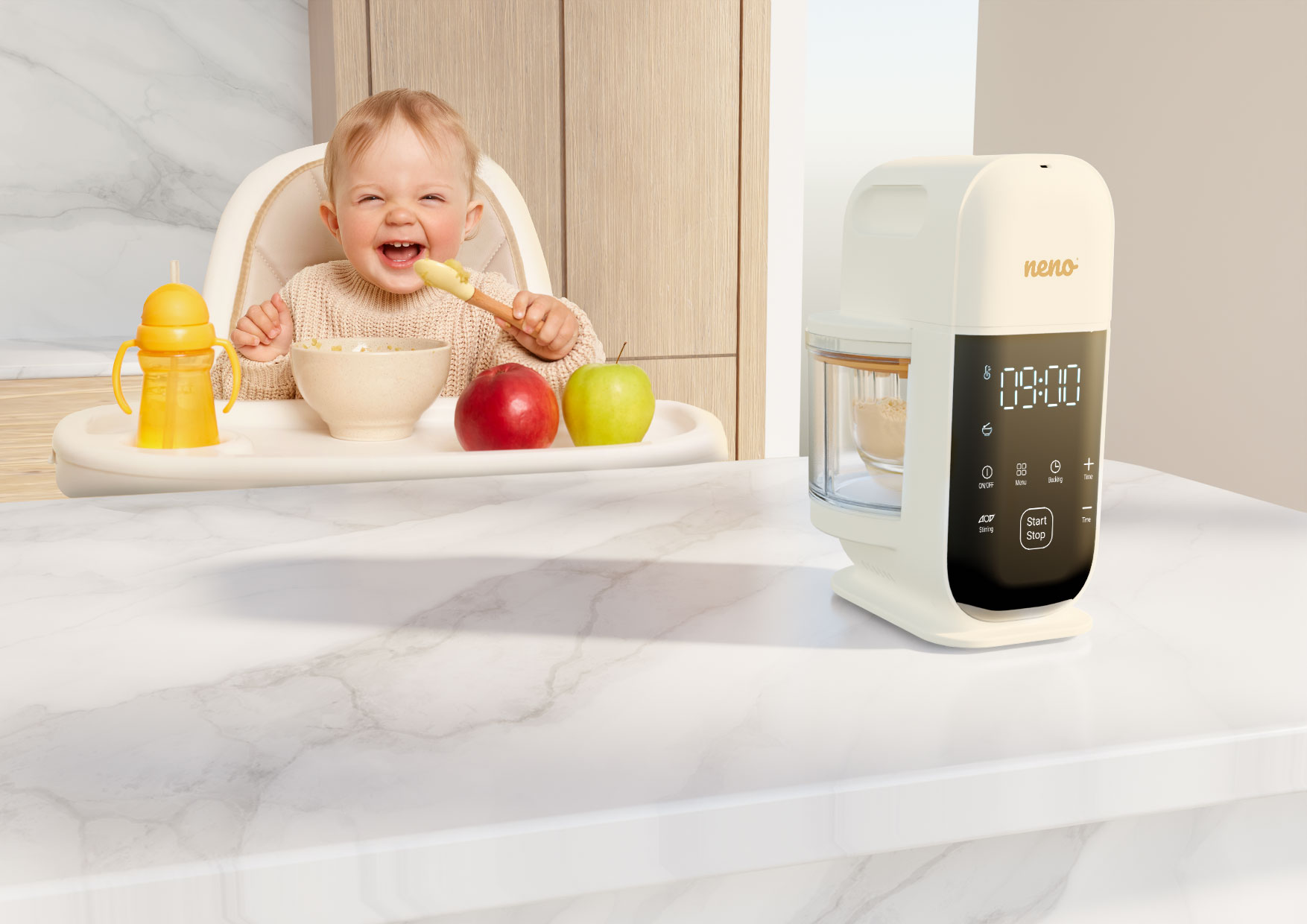 Neno Oro – un blender cu funcție de gătit mâncare pentru bebeluși