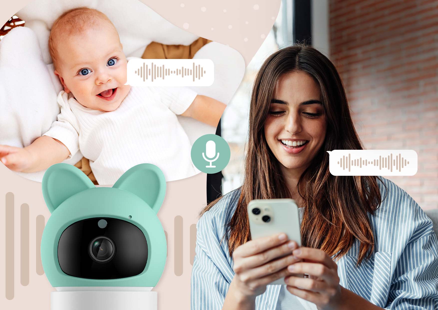 Dwukierunkowa komunikacja – mama mówi do dziecka przez nianię elektroniczną