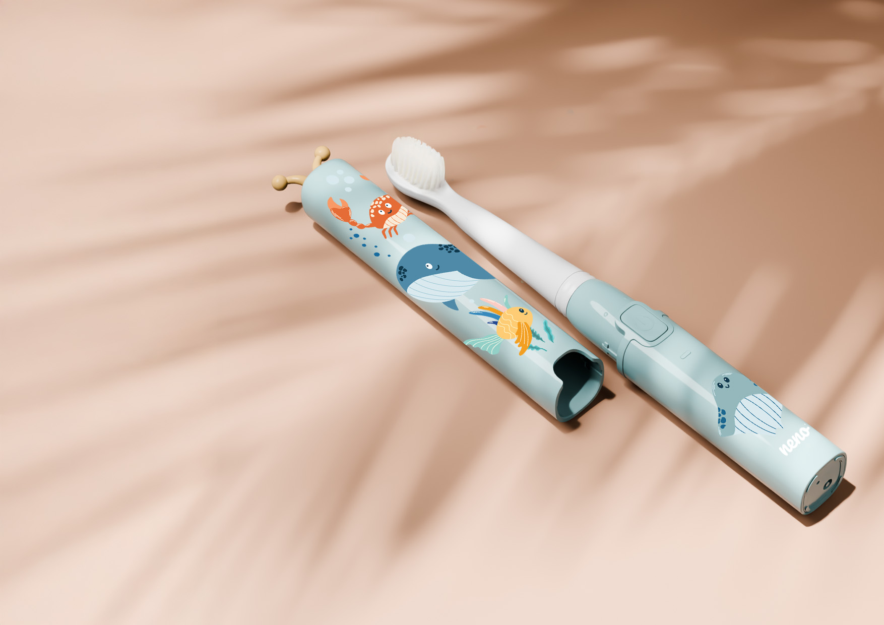 Szczoteczka elektryczna w przezroczystym etui ochronnym